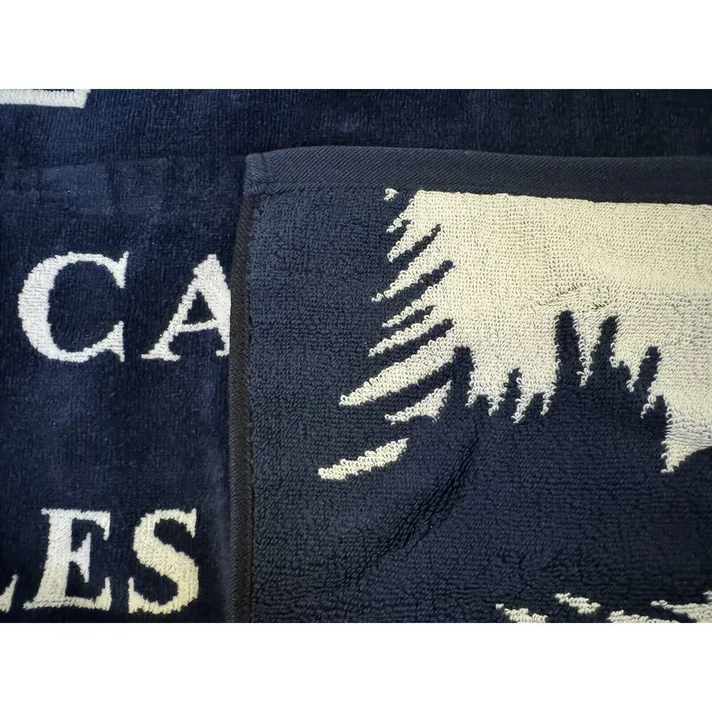 Ritz Carlton Naples florida beach Towel large  Lion Logo Navy Blue New Gift Rare